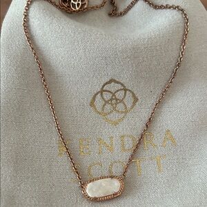 Kendra Scott Rose Gold Necklace with Ivory Stone